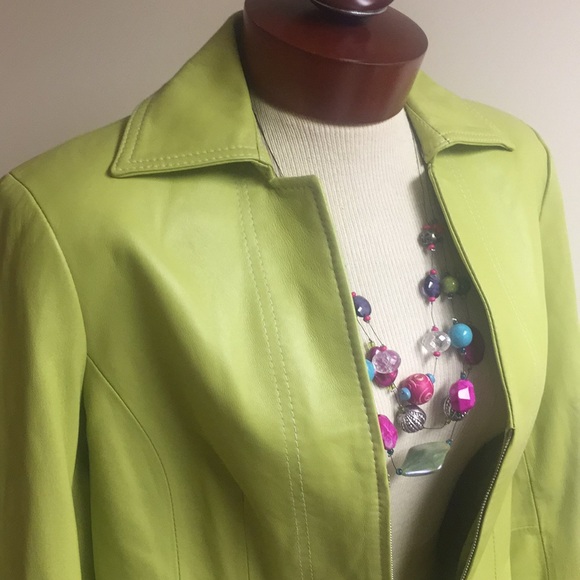 Jones New York Jackets & Blazers - Jones New York Avocado Leather Sz M NWT! Spring💐